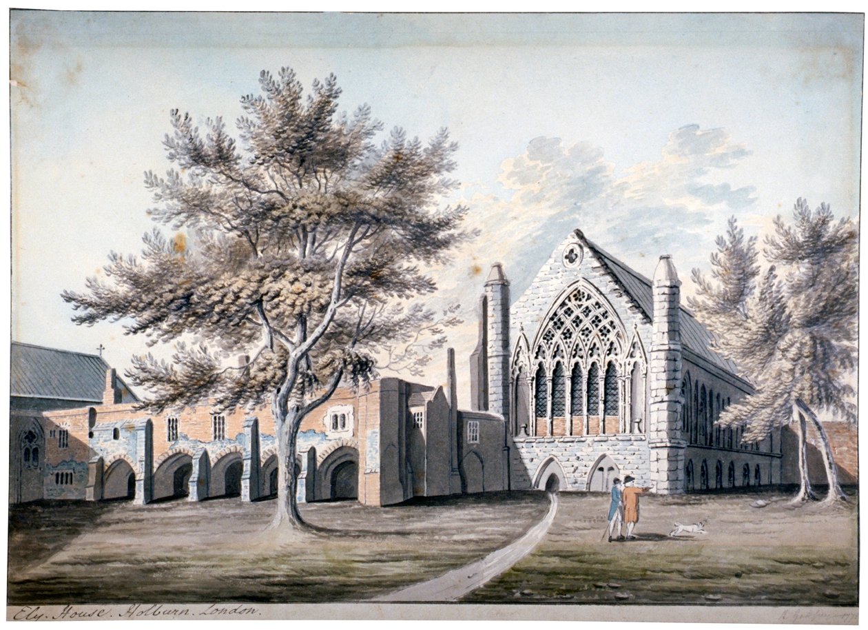 Udsigt over Ely House i Ely Place, Holborn, London, 1775 af RB Godfrey
