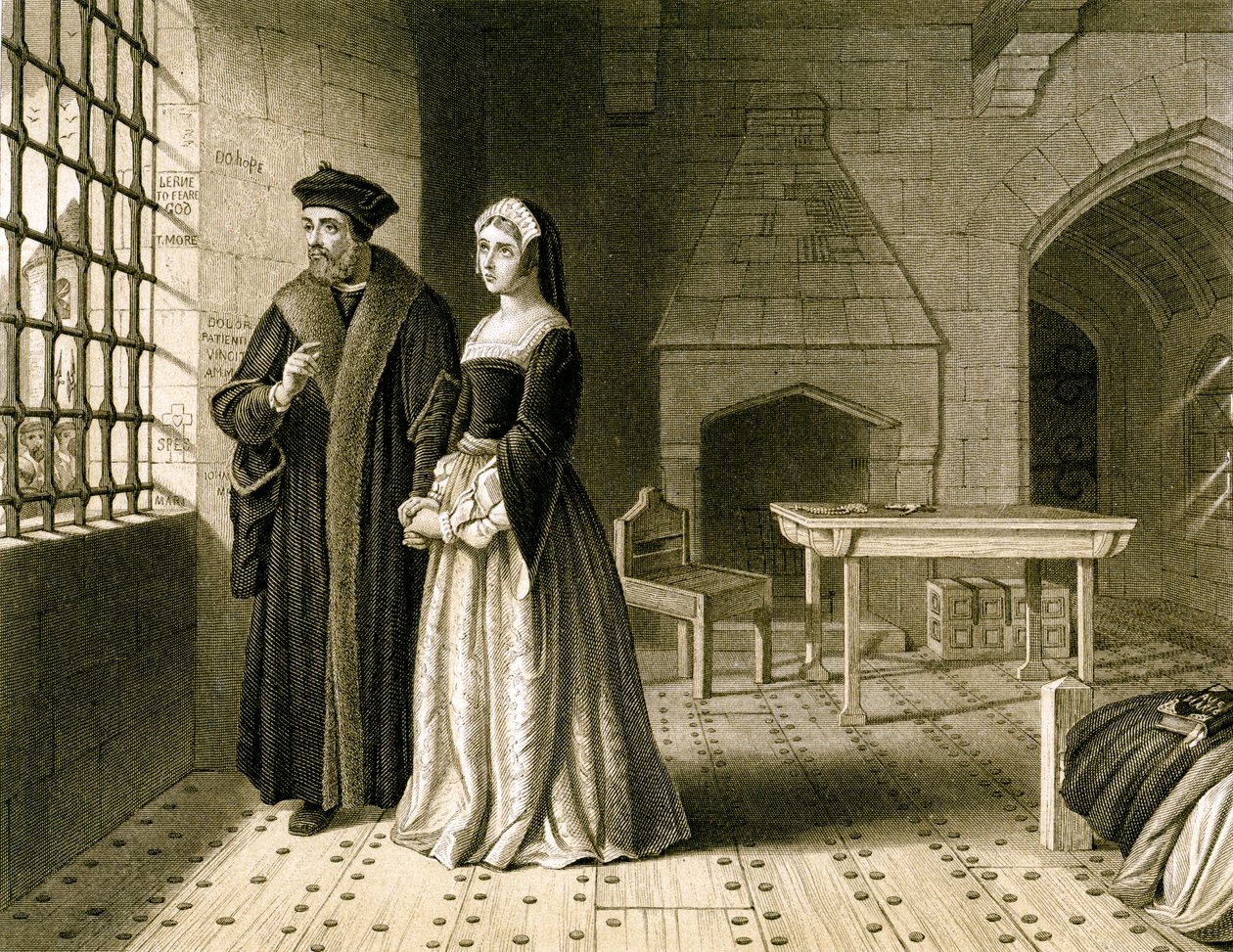 Sir Thomas More 1478-1535 og hans datter, Margaret, 1800-tallet. af R Anderson