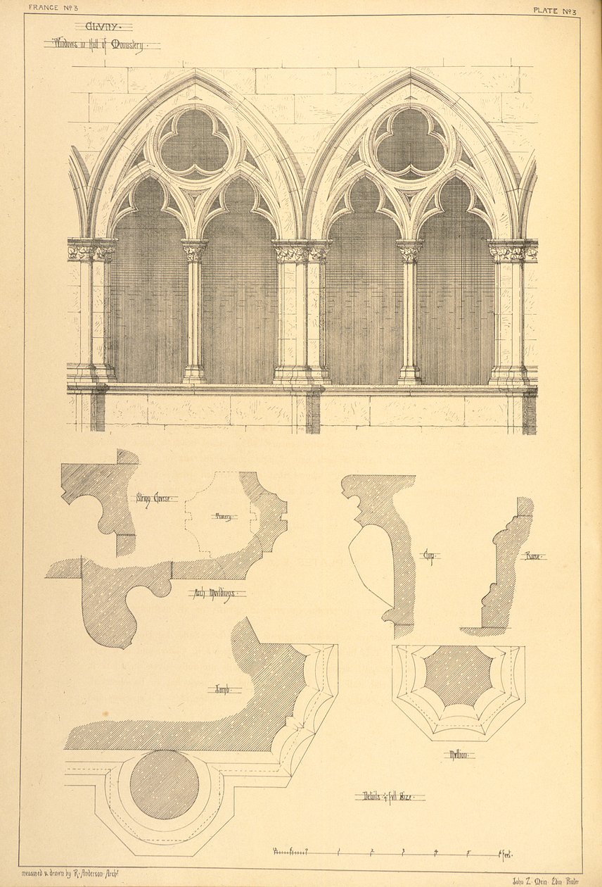 Vinduer i klostrets sal, Cluny, fra 