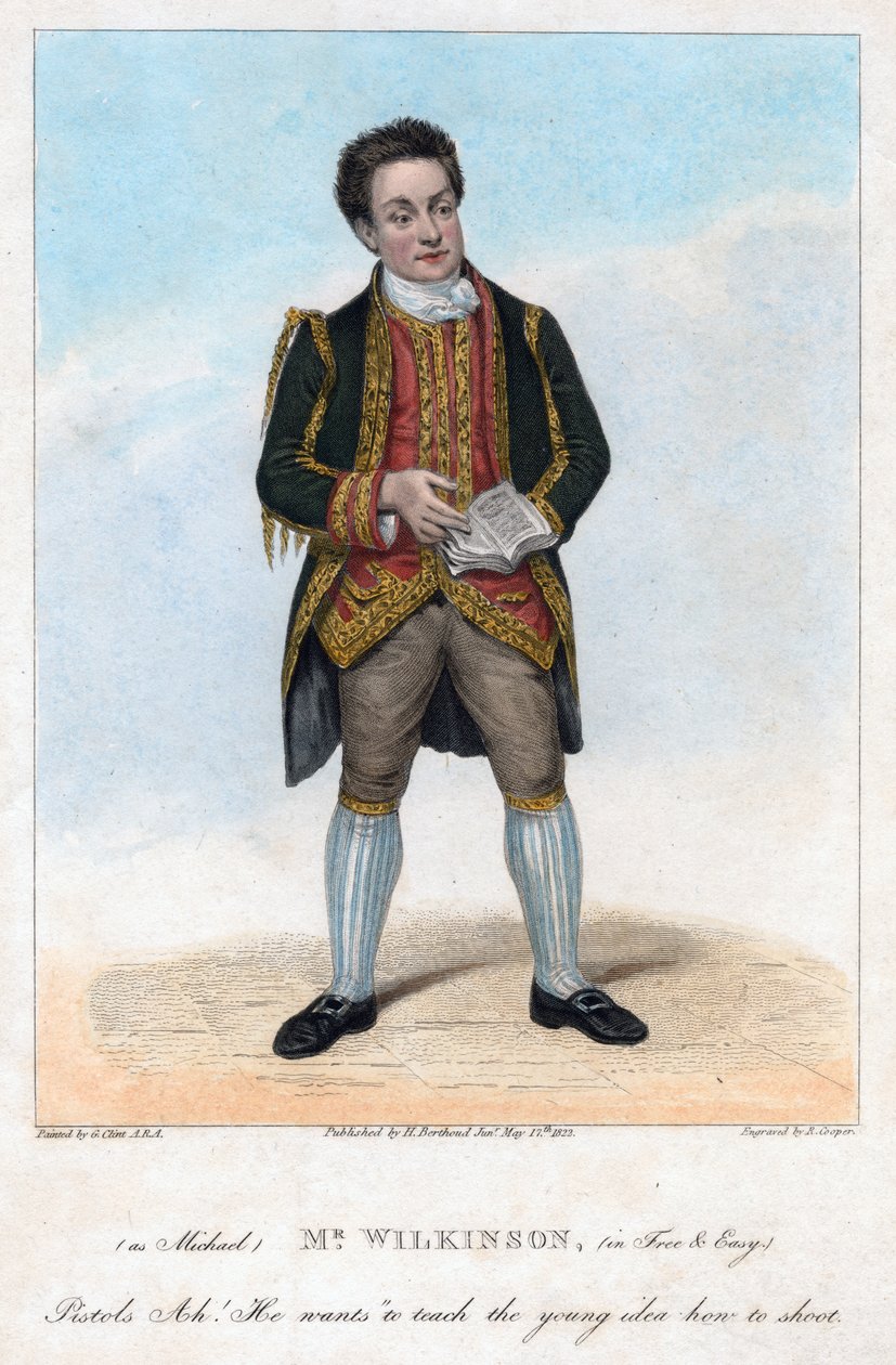 Mr. Wilkinson som Michael i Free and Easy, 1822. af R. Cooper