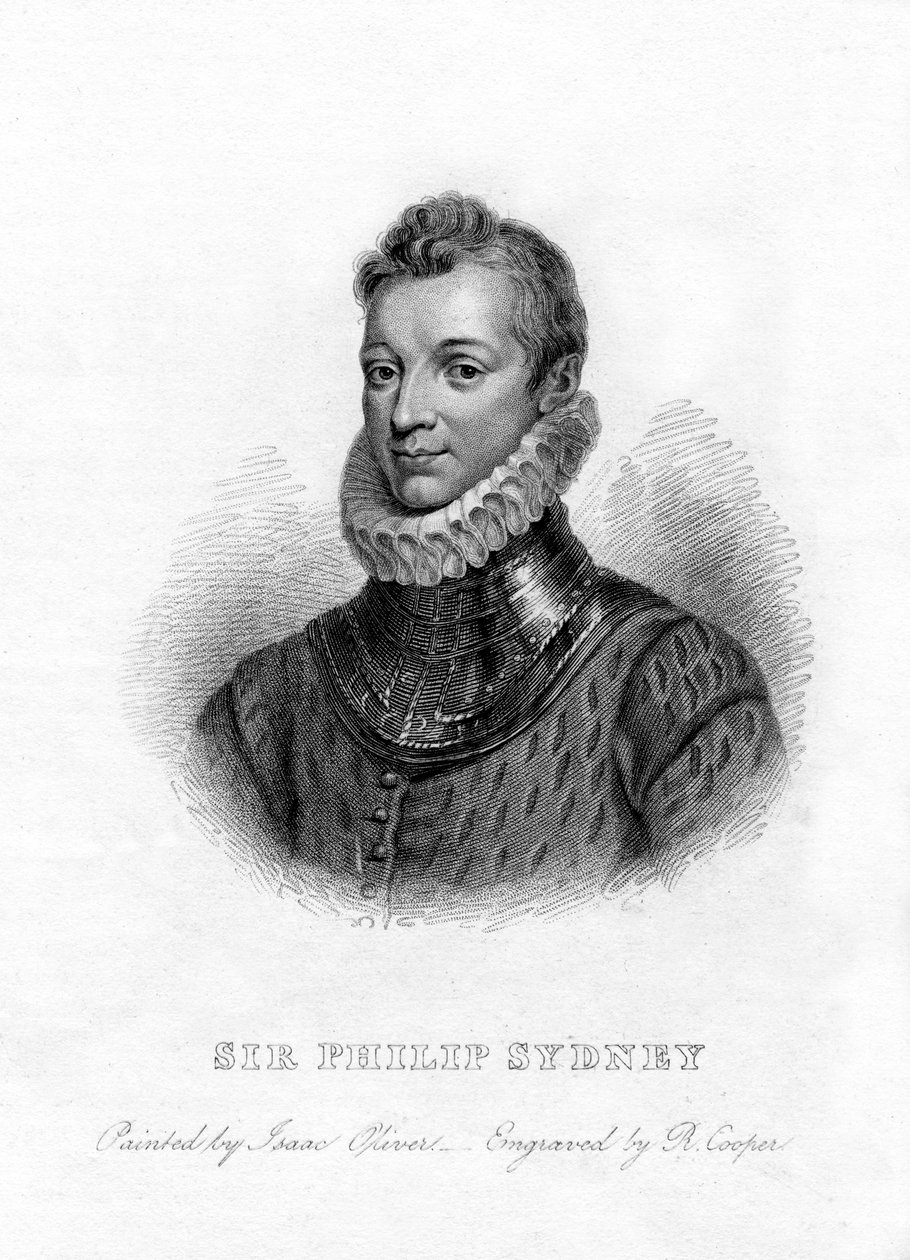 Sir Philip Sidney, engelsk digter, hofmand og soldat, 1800-tallet af R. Cooper