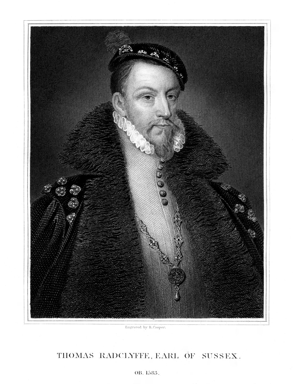 Thomas Radclyffe, 3. jarl af Sussex, lordløjtnant af Irland, 1823. af R. Cooper