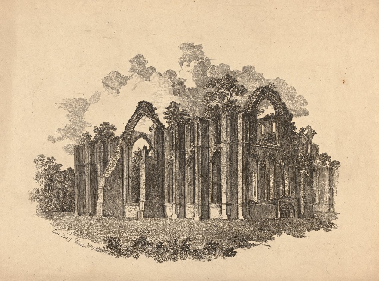 Den østlige del af Fountains Abbey af R. Dunning