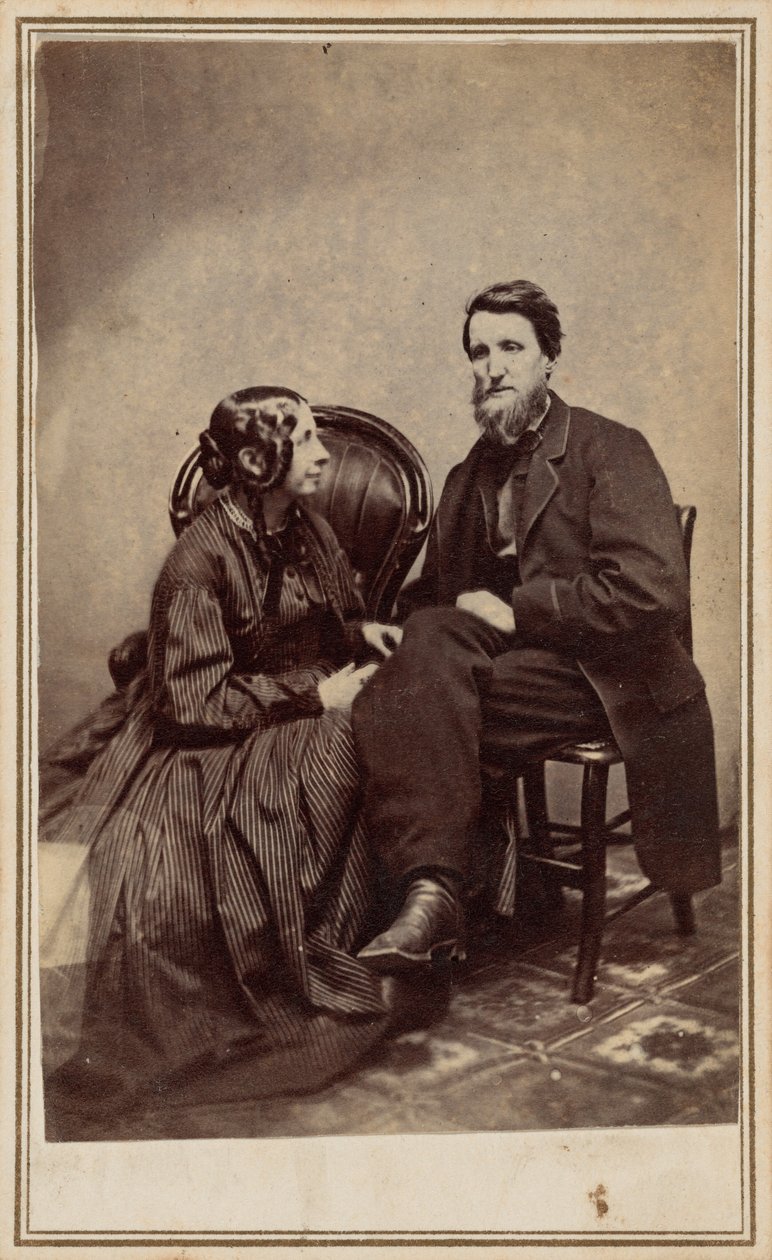 Portræt af en mand og en kvinde, ca. 1863 (foto) af R. Mrs. Geer