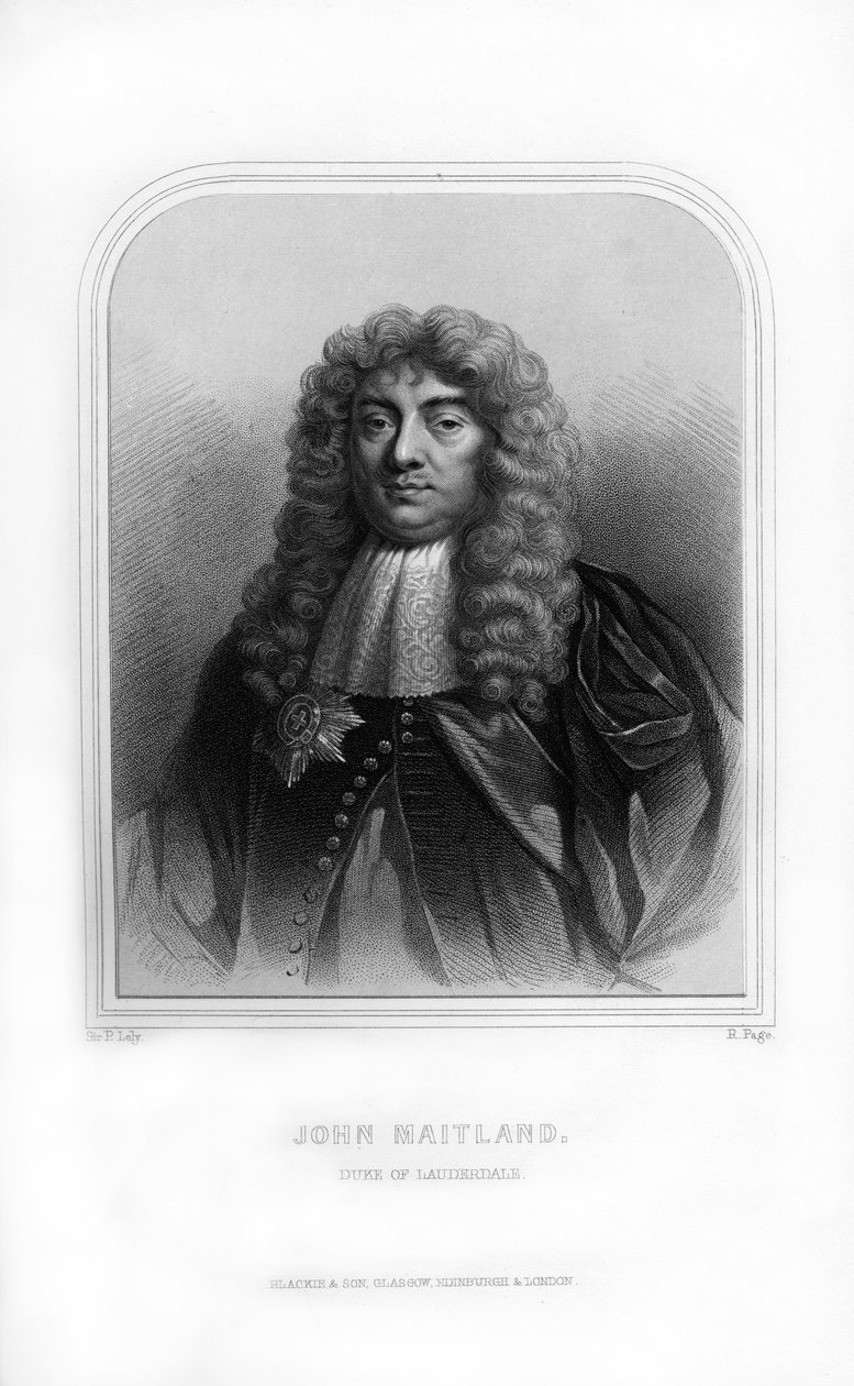 John Maitland, 1. hertug af Lauderdale, skotsk politiker, 1870. af R. Page