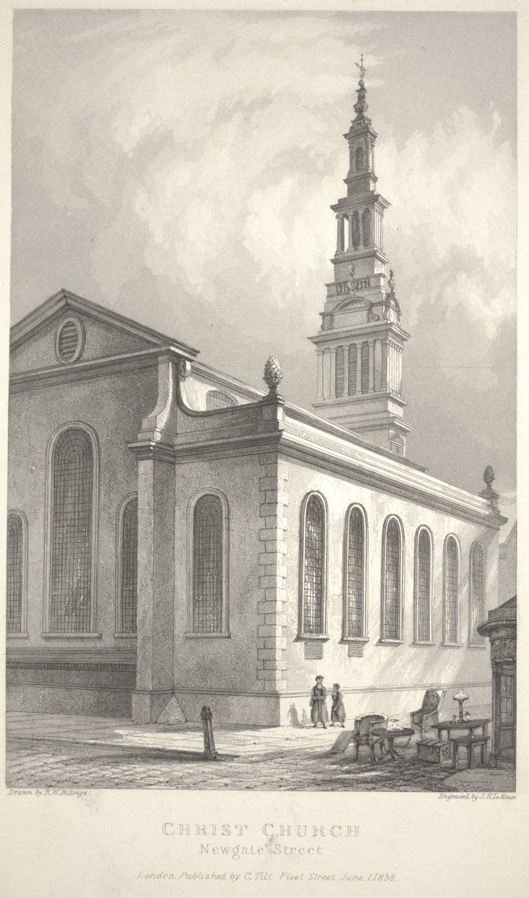 Christ Church, Newgate Street af R. W. Billings