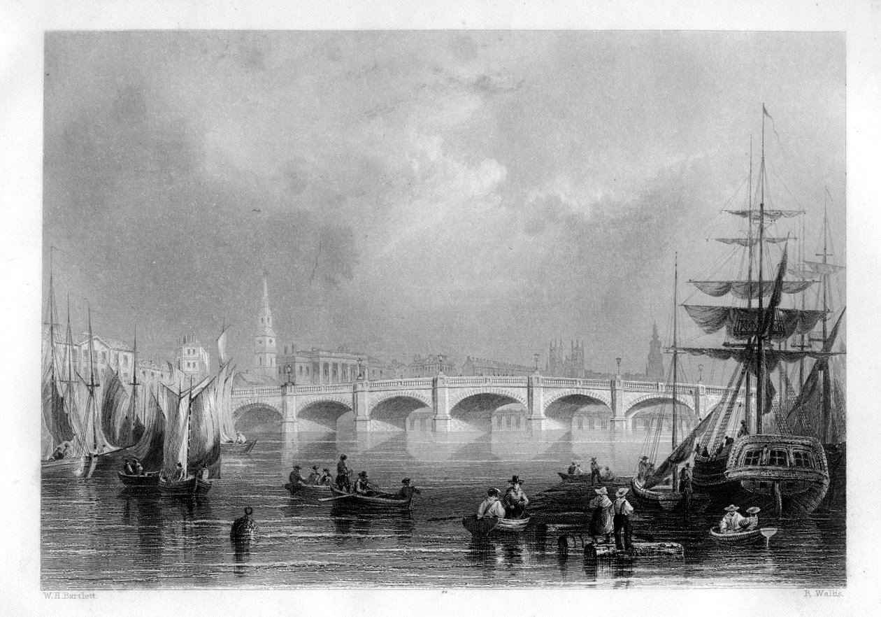 Broen og Broomielaw Quay, Glasgow, Skotland, 1886 af R. Wallis