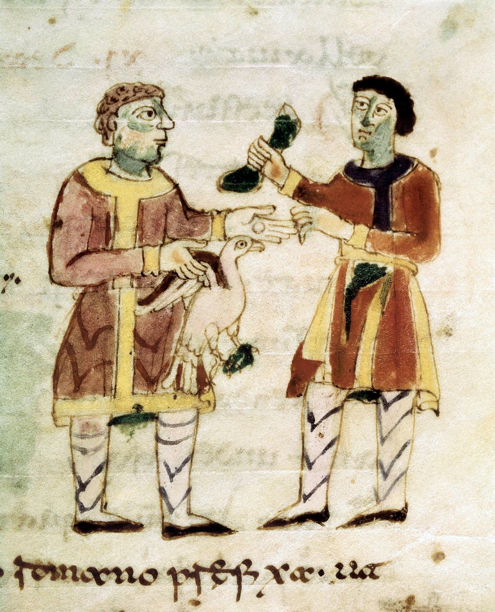 Kyllingens købmand fra et manuskript ""De Universo"" (ou De rerum naturis (De la Nature des choses) af Rabanus Maurus or Mauro Rabano Magnentius