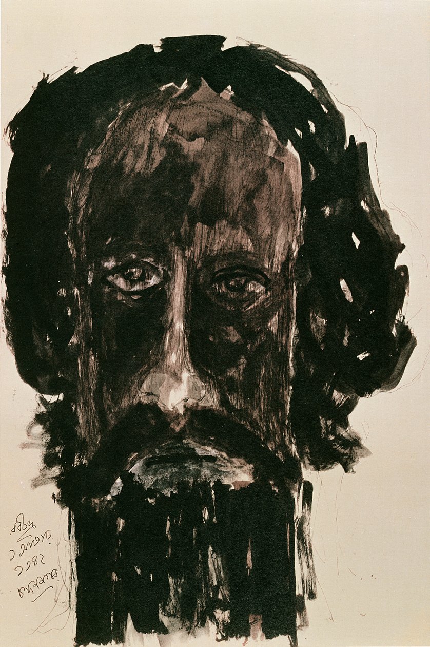 Selvportræt af Rabindranath Tagore