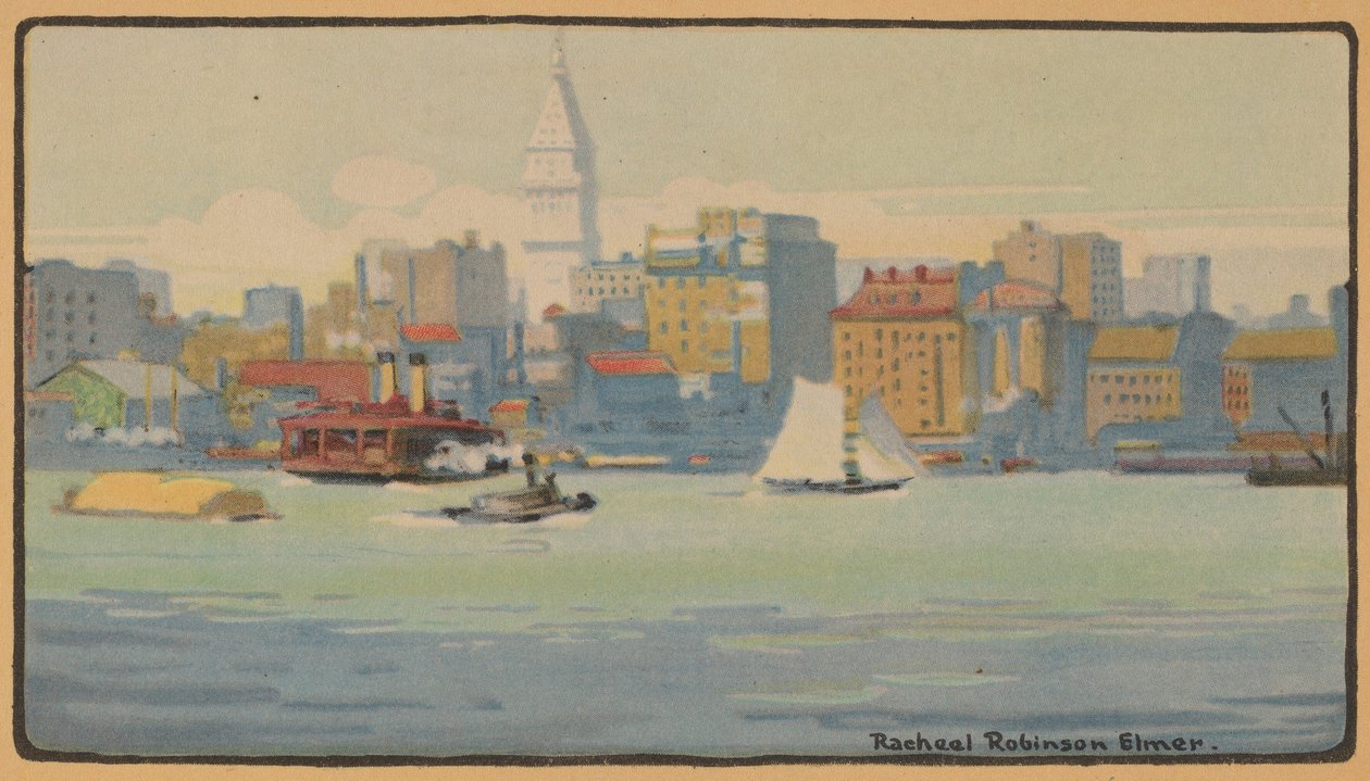 New York fra 34th Street Ferry, 1914. af Rachael Robinson Elmer