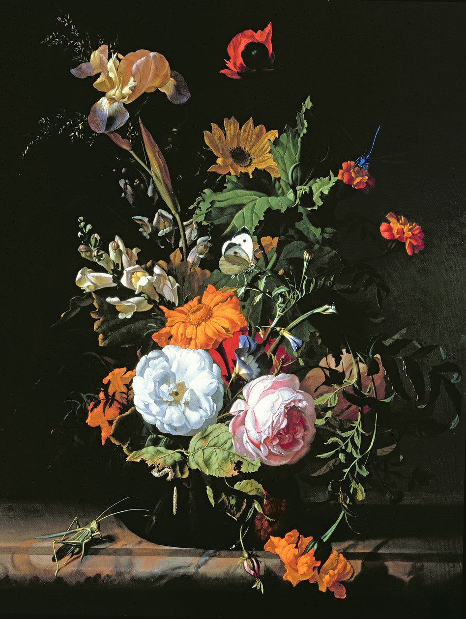 Still Life of Summer Flowers (olie på lærred på panel) af Rachel Ruysch