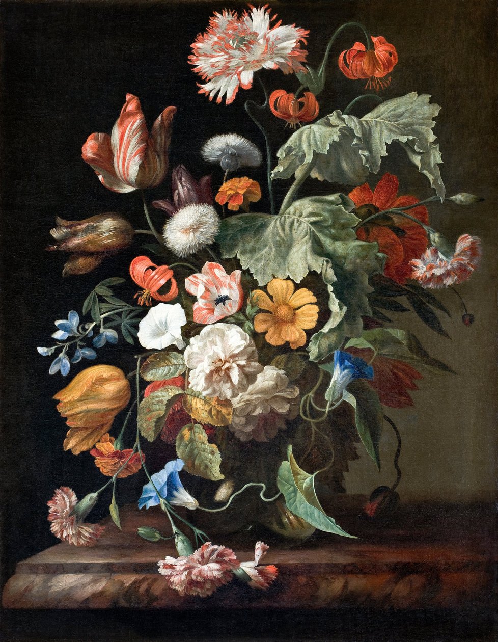 Stilleben med blomster, ca. 1700 (olie på lærred) af Rachel Ruysch
