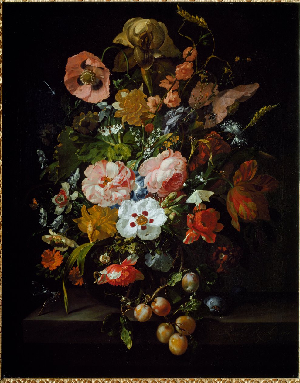 Stilleben (olie på lærred af Rachel Ruysch