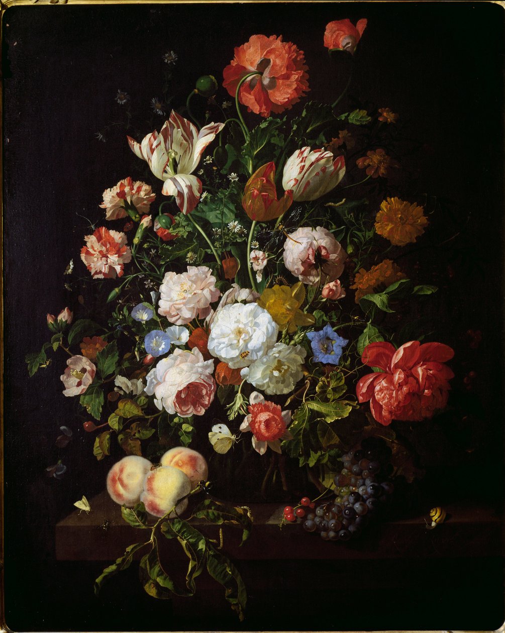 Stilleben (olie på lærred af Rachel Ruysch