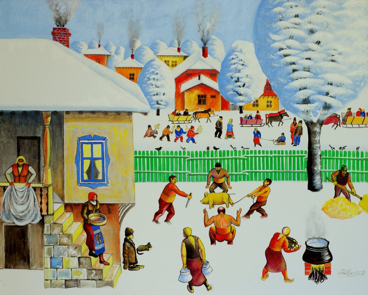 On Christmas Tree, 2006 (olie på lærred) af Radi Nedelchev