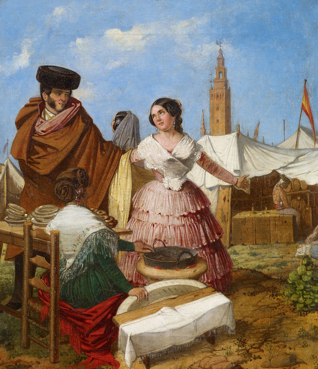 Frieri ved en ringformet konditorbod på Sevilla-messen - Benjumea, Rafael (ca. 1825-c. 1887) - 1852 - Olie på lærred - 35x30 - Museo Carmen Thyssen, Malaga af Rafael Benjumea