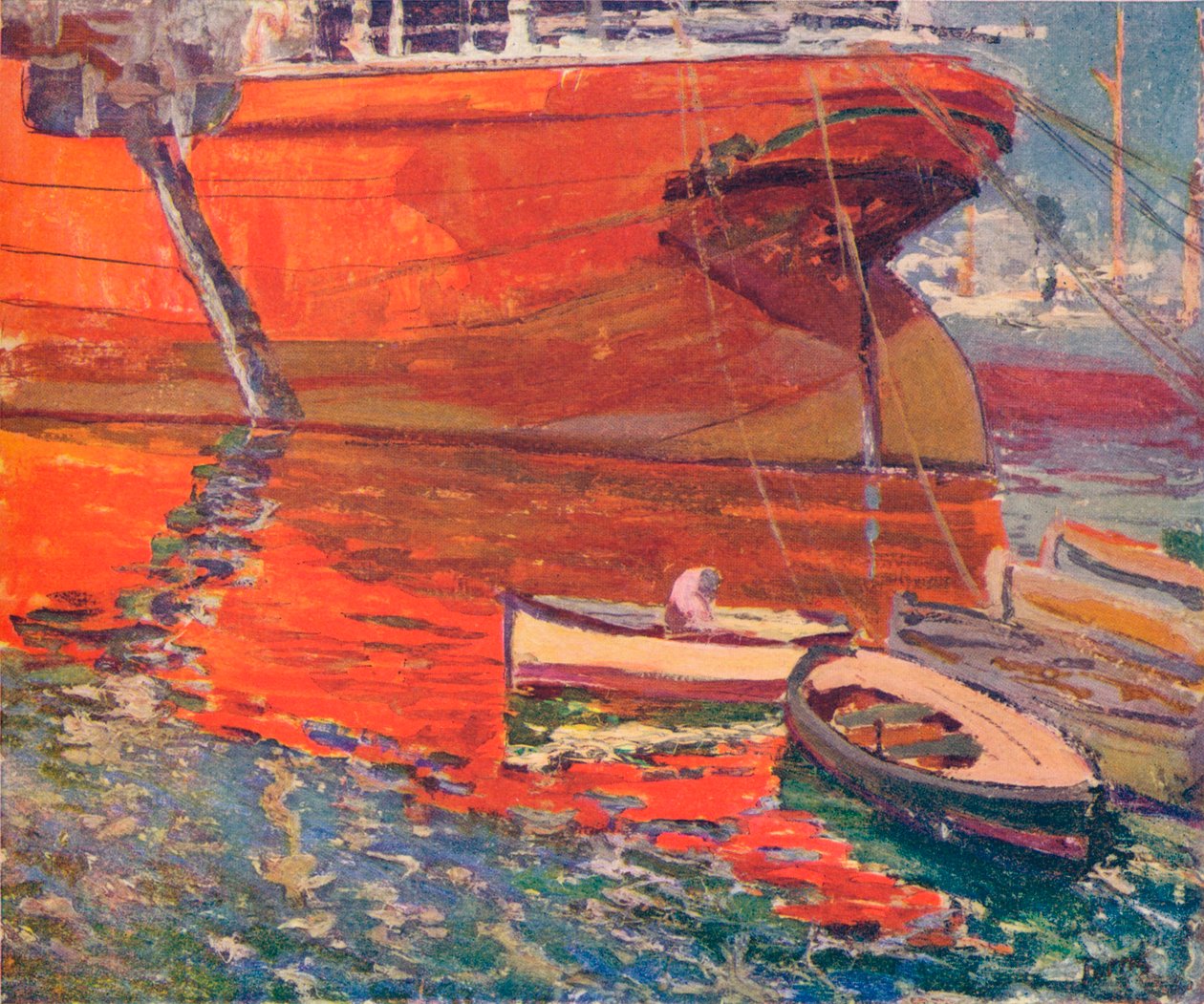 Det røde skib, Barcelona, c1915 af Rafael Forns y Romans