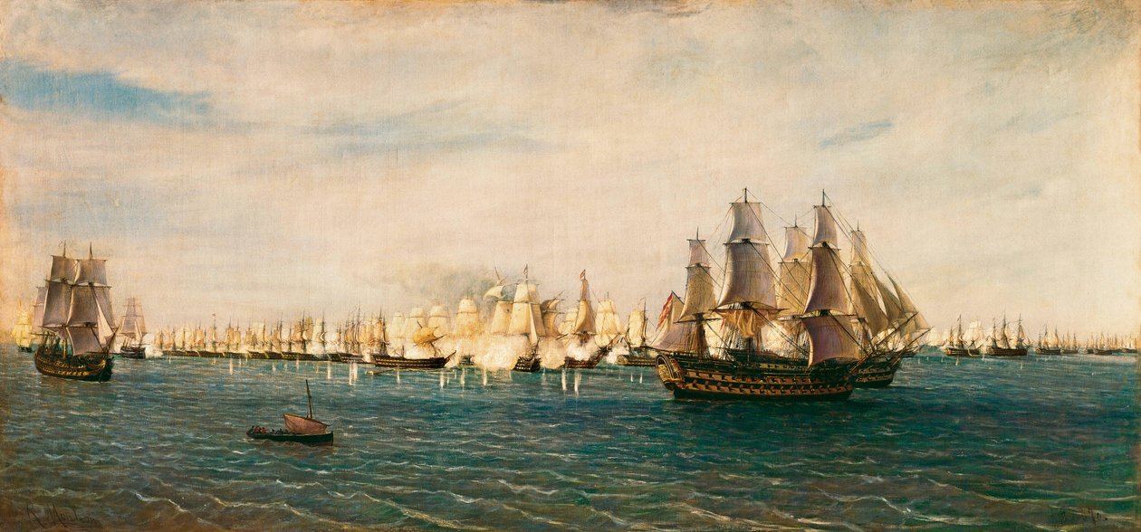 slaget ved Trafalgar, 21. oktober 1805 af Rafael Monleon y Torres