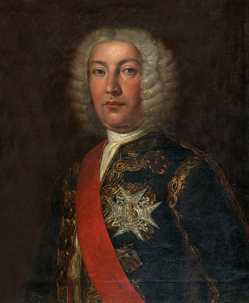 Spansk: Juan José Navarro de Viana y Búfalo (1687-1772) Marqués de la Victoria, Capitán General de la Real Armada Portræt af den spanske admiral José Navarro af Rafael Tejeo