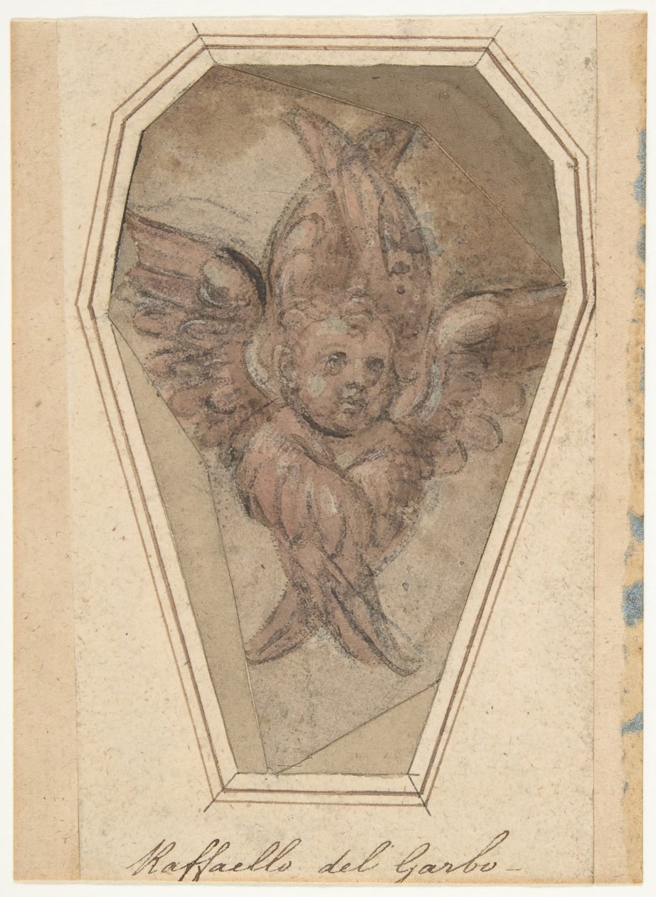En Seraf tegneserie til et broderi, 1466-1524. af Raffaellino del Garbo