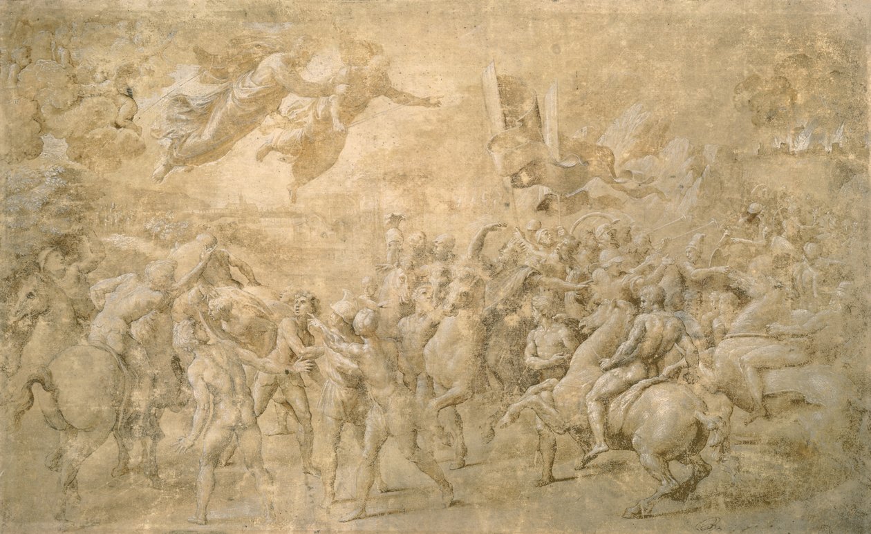Skt. Peter og St. Pauls tilsynekomst (rødt kridt på papir) af Raffaello Sanzio Raphael