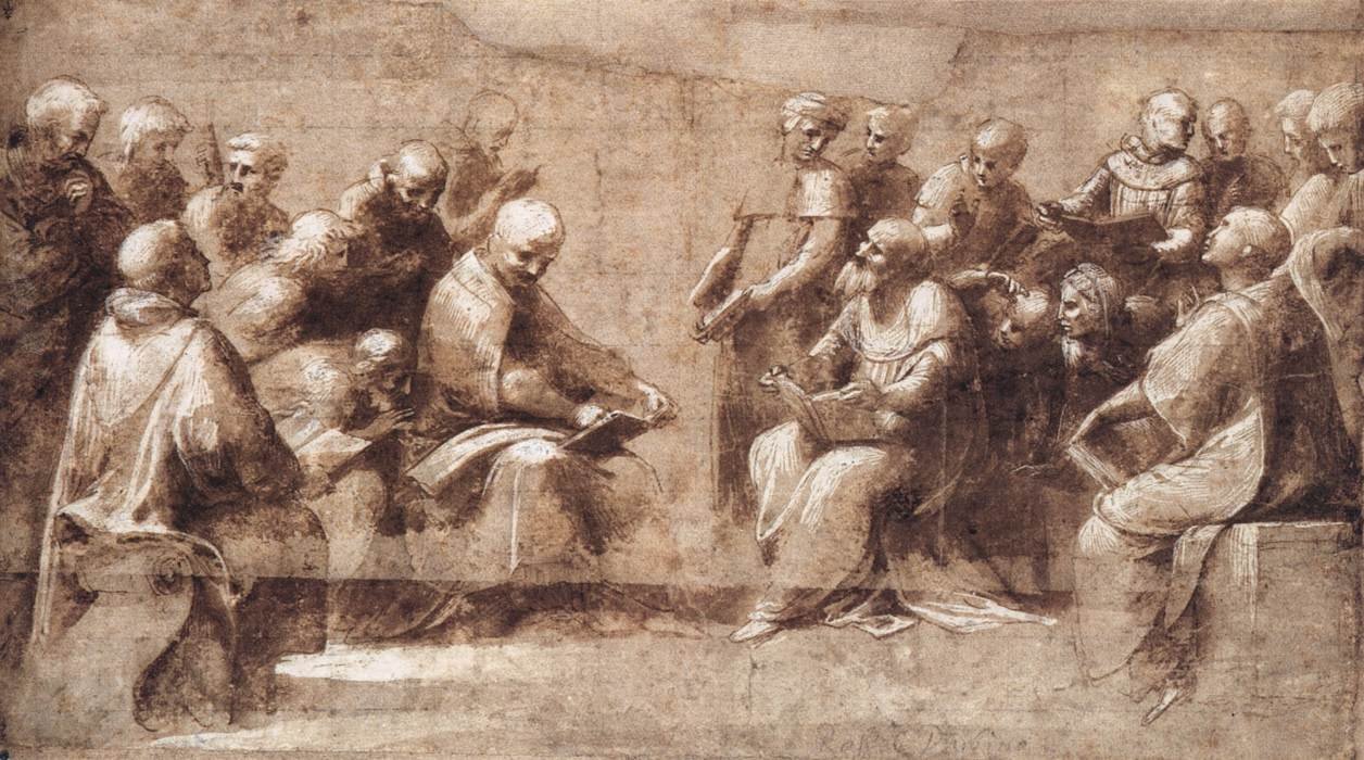 Design til den nederste halvdel af Disputa af Raffaello Sanzio Raphael
