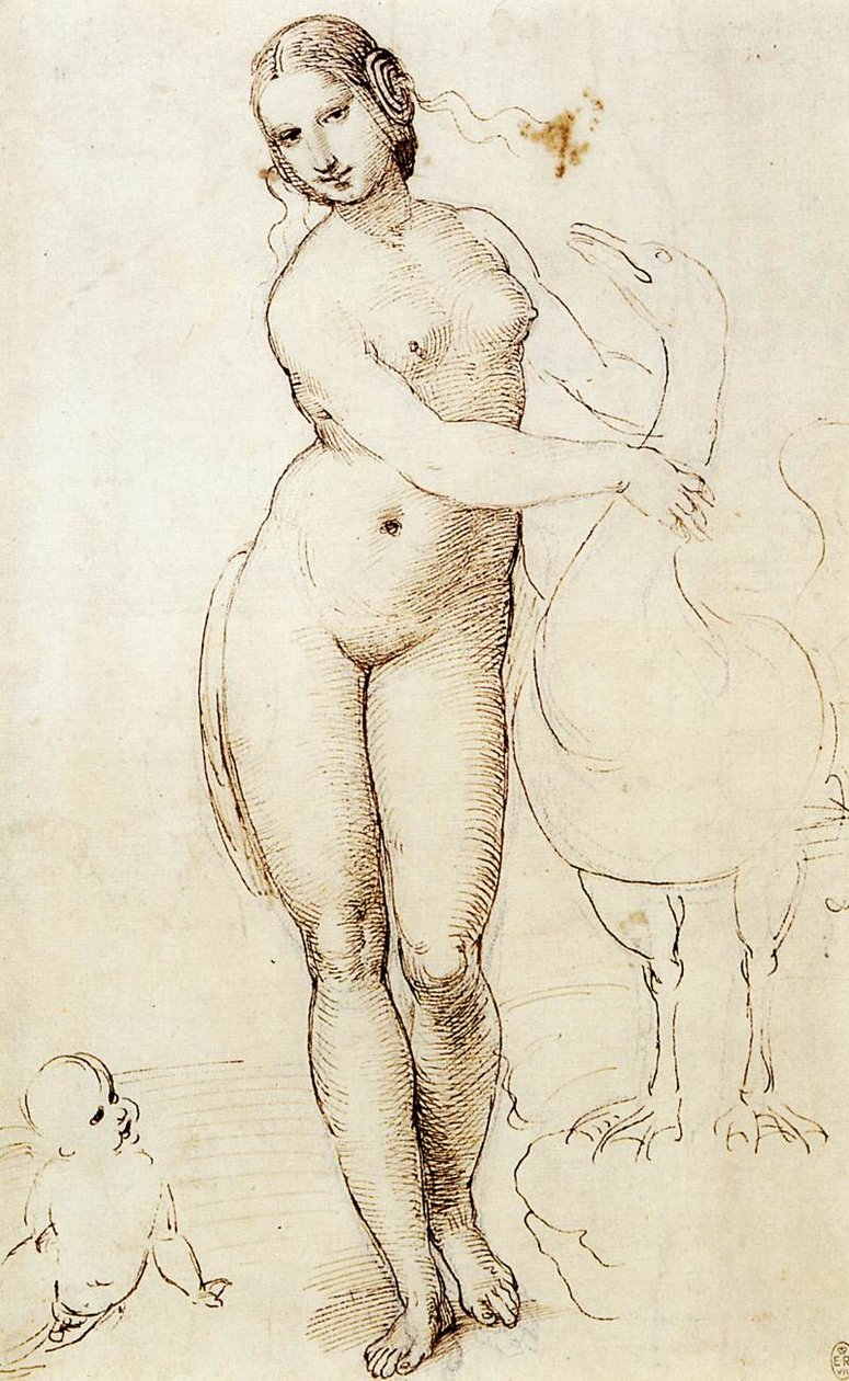 Leda og Svanen af Raffaello Sanzio Raphael