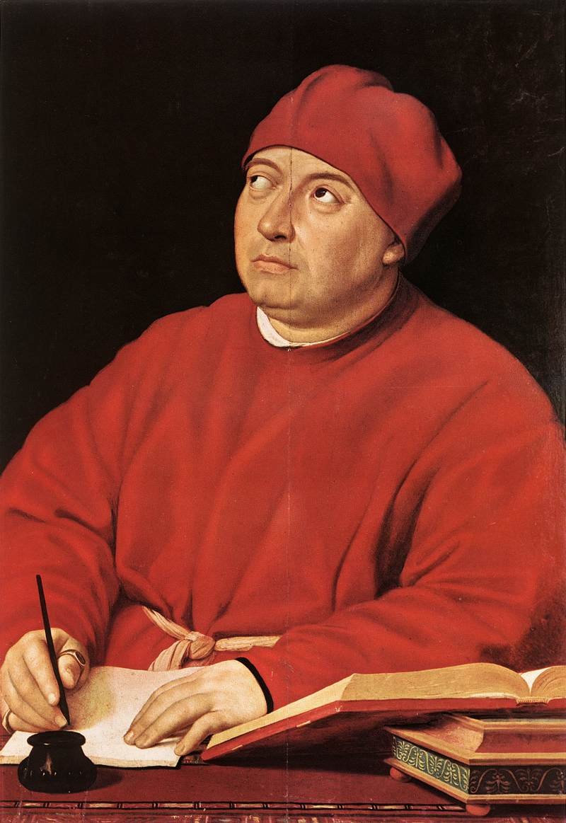 Portræt af Tommaso Inghirami af Raffaello Sanzio Raphael