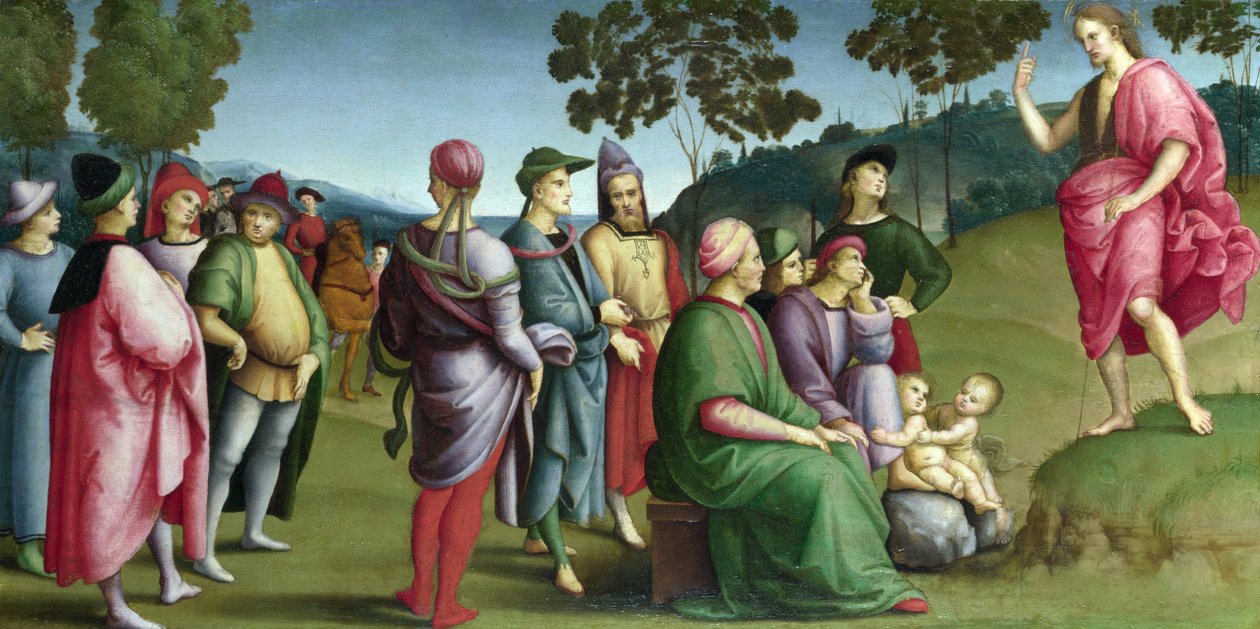 Johannes Døberen prædiker af Raffaello Sanzio Raphael