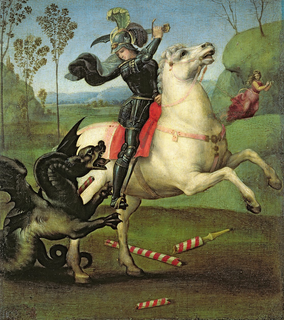 St. George Struggling with the Dragon, ca. 1503-05 (se også 95727) af Raffaello Sanzio Raphael