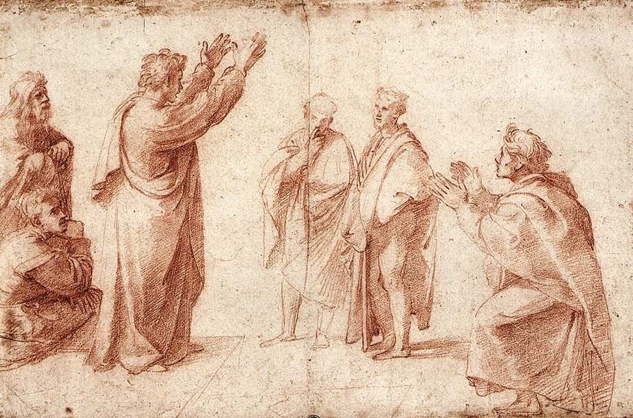 Undersøgelse for St. Paul Prædiken i Athen af Raffaello Sanzio Raphael