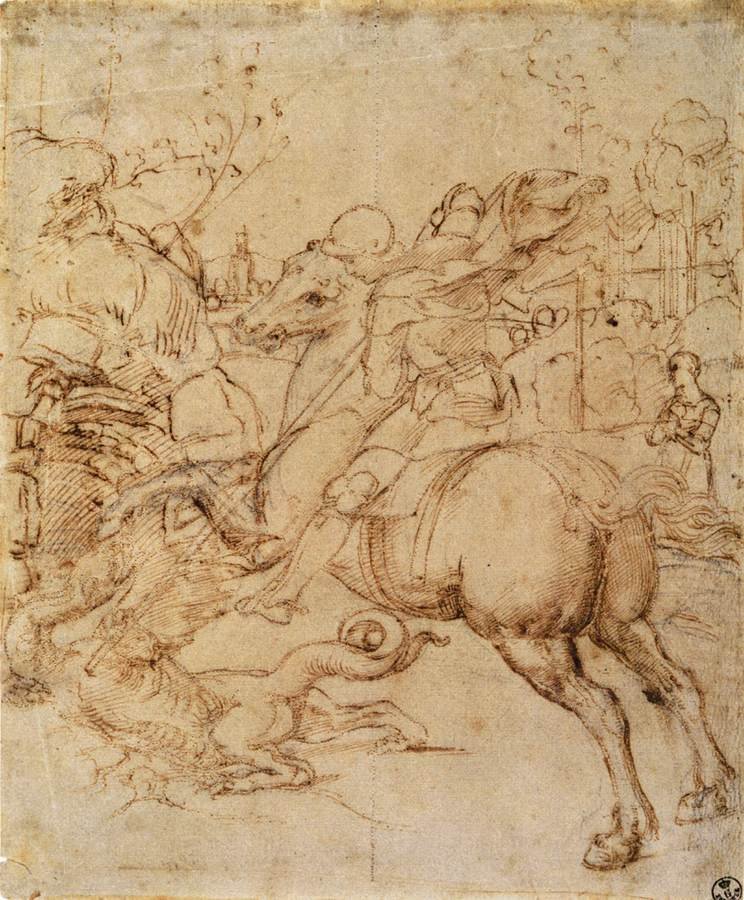 tegnefilm til saint george og dragen af Raffaello Sanzio Raphael