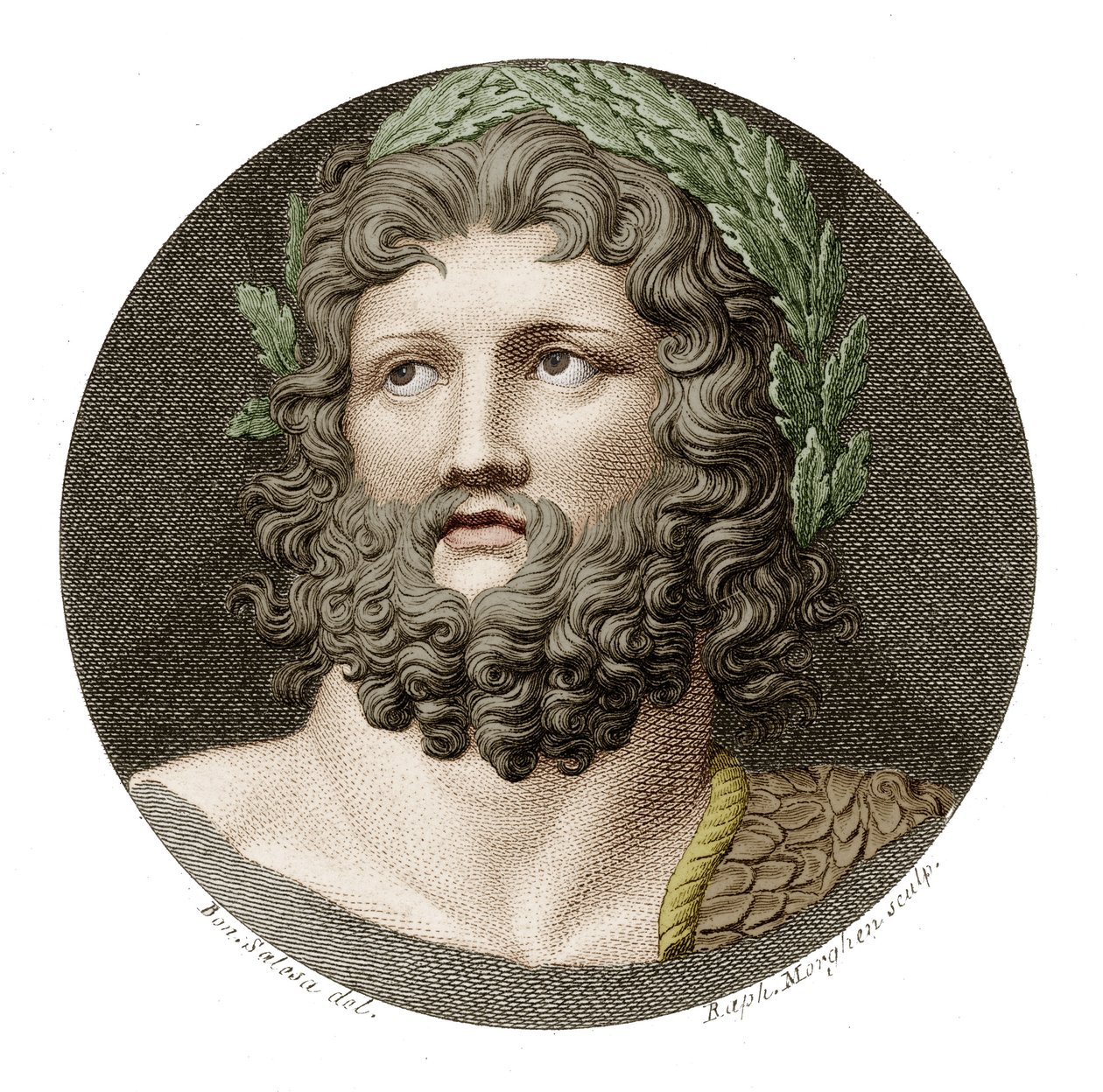 Zeus (farvet gravering) af Raffaello Sanzio Morghen