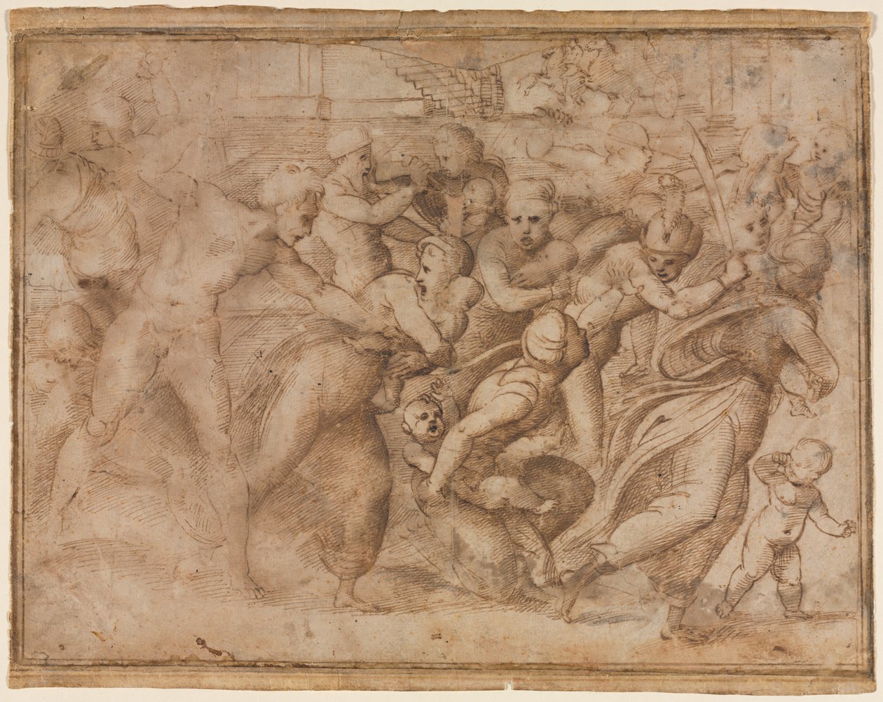 Kopi af Rafaels massakre på de uskyldige, efter 1510. af Raffaello Sanzio Raphael