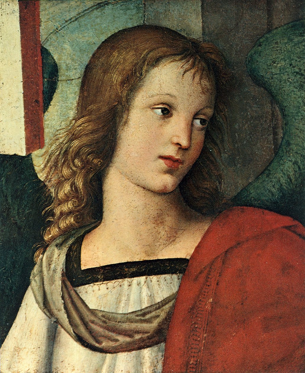 Hoved af en engel, ca. 1500 af Raffaello Sanzio Raphael