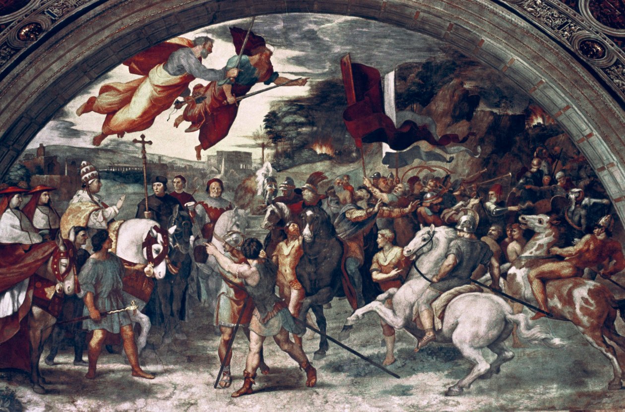 Pave Leo I, frastødende Attila, detalje, 1511-14 af Raffaello Sanzio Raphael
