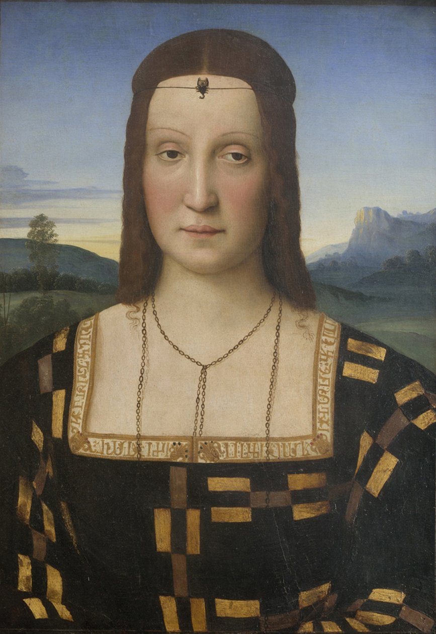 Portræt af Elisabetta Gonzaga 1471-1526 af Raffaello Sanzio Raphael