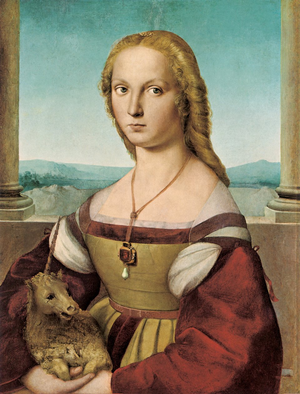 Portræt af en ung dame med en enhjørning, 1505-1506 af Raffaello Sanzio Raphael