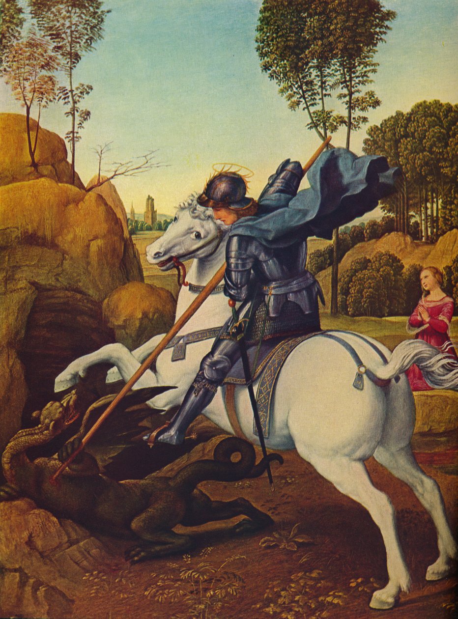 Sankt Georg og dragen, c1505 af Raffaello Sanzio Raphael