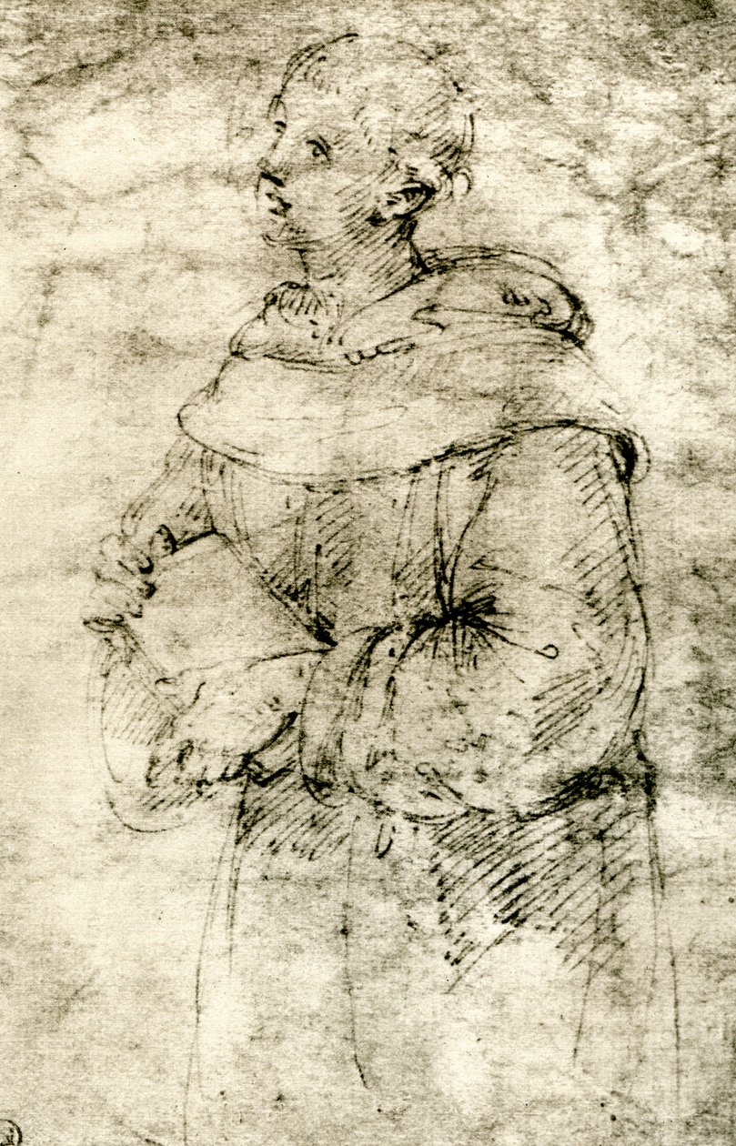 Studie af en munk, 1913. af Raffaello Sanzio Raphael