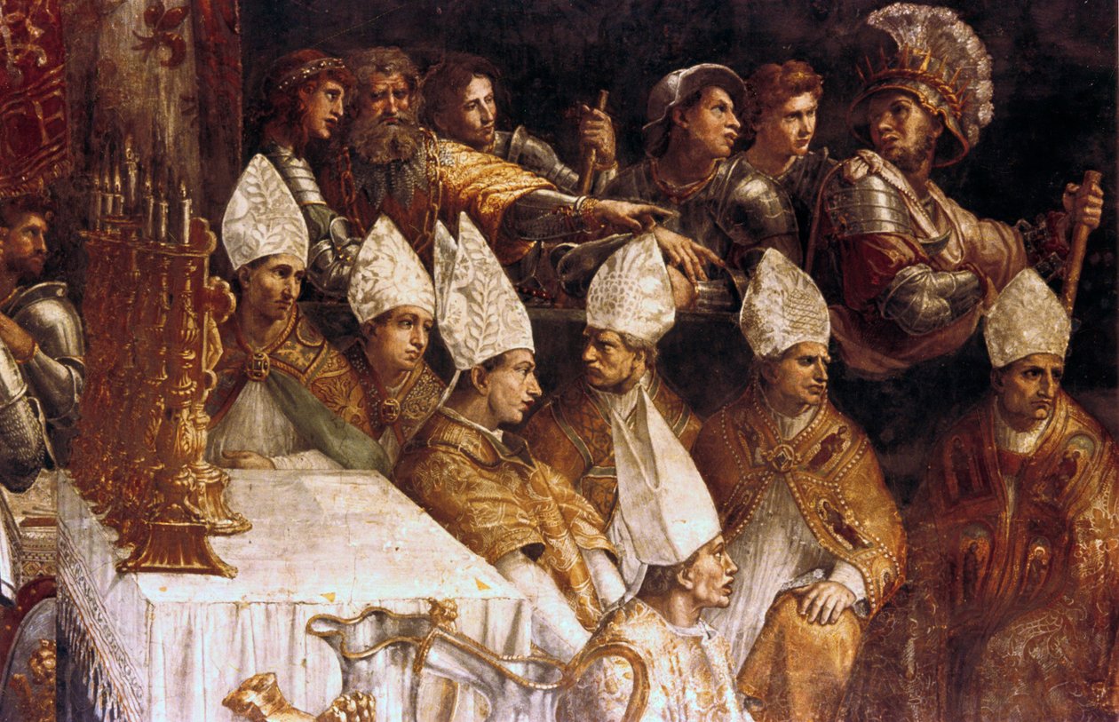 Detalje af Karl den Stores kroning, c1514 af Raffaello Sanzio Raphael