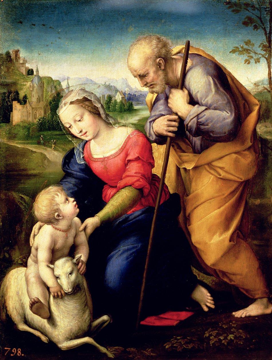 Den hellige familie med et lam, 1507 af Raffaello Sanzio Raphael