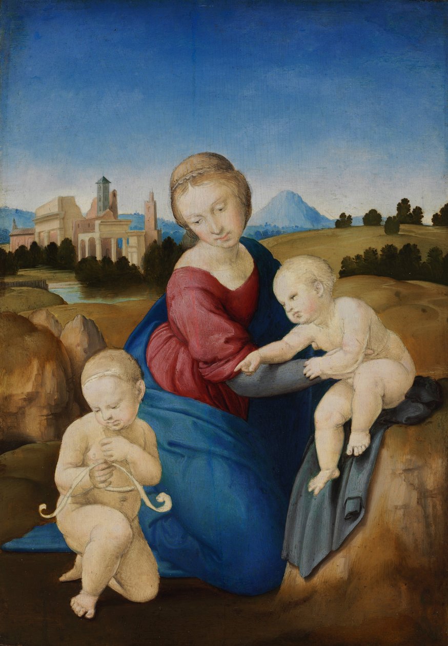 Madonnaen og barnet med spædbarnsdøberen Esterházy Madonna af Raffaello Sanzio Raphael