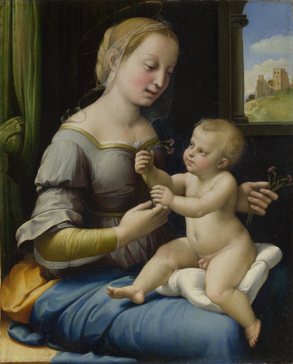 The Madonna of the Pinks The Madonna of the Nellik, ca 1506-1507 af Raffaello Sanzio Raphael