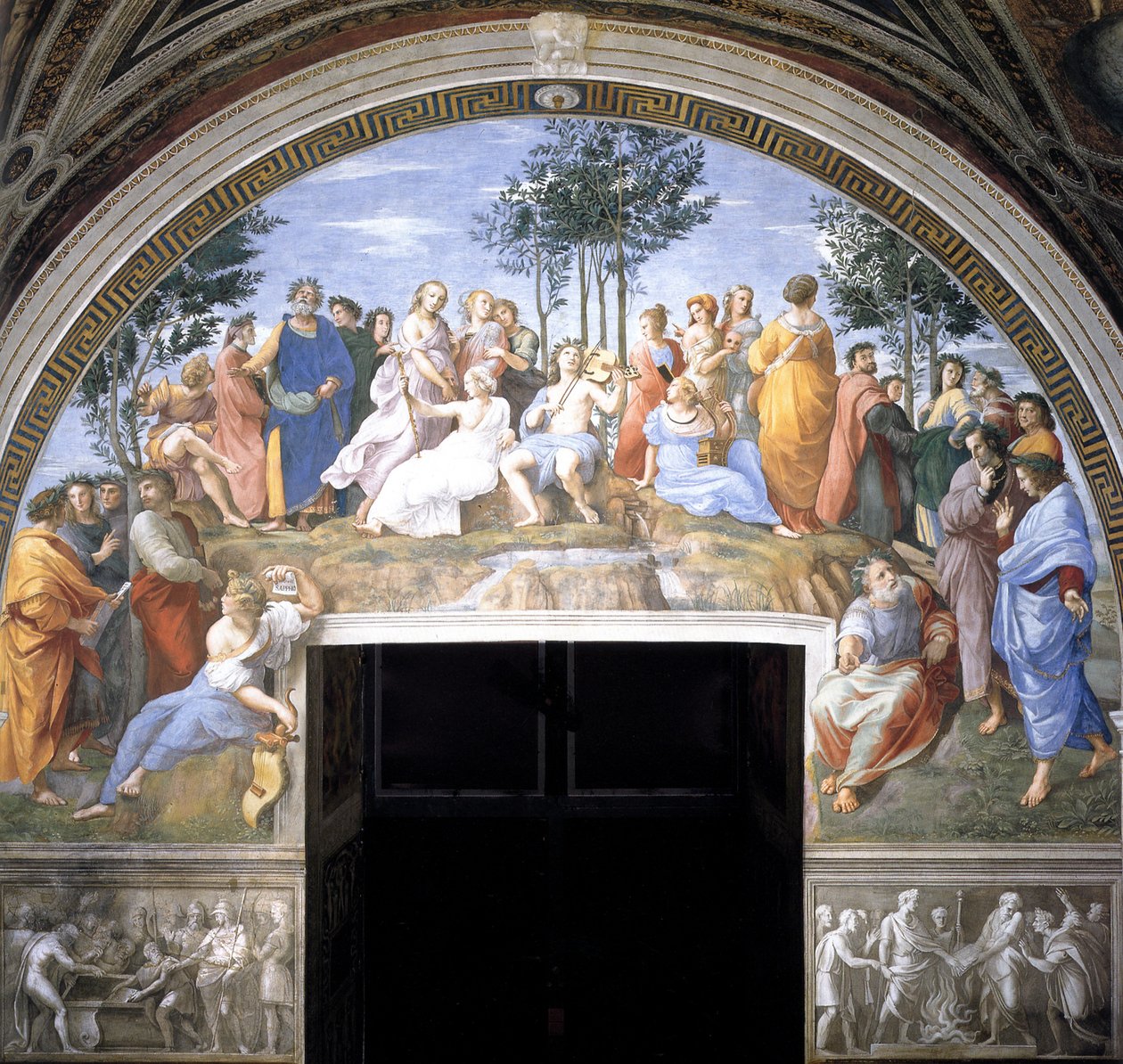 Parnassus-fresken i Stanza della Segnatura, 1509-1511 af Raffaello Sanzio Raphael