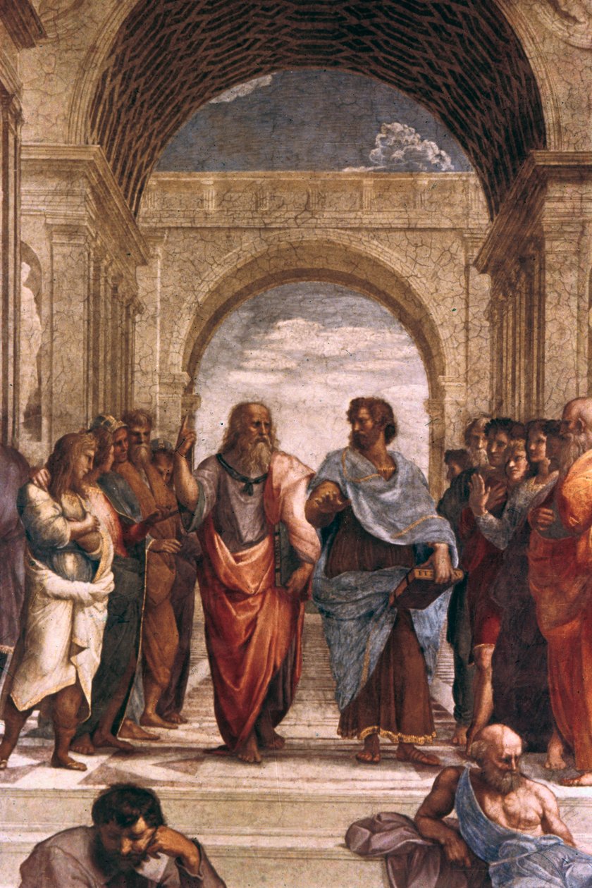 Skolen i Athen, detalje af Platon og Aristoteles, 1508-1511 af Raffaello Sanzio Raphael