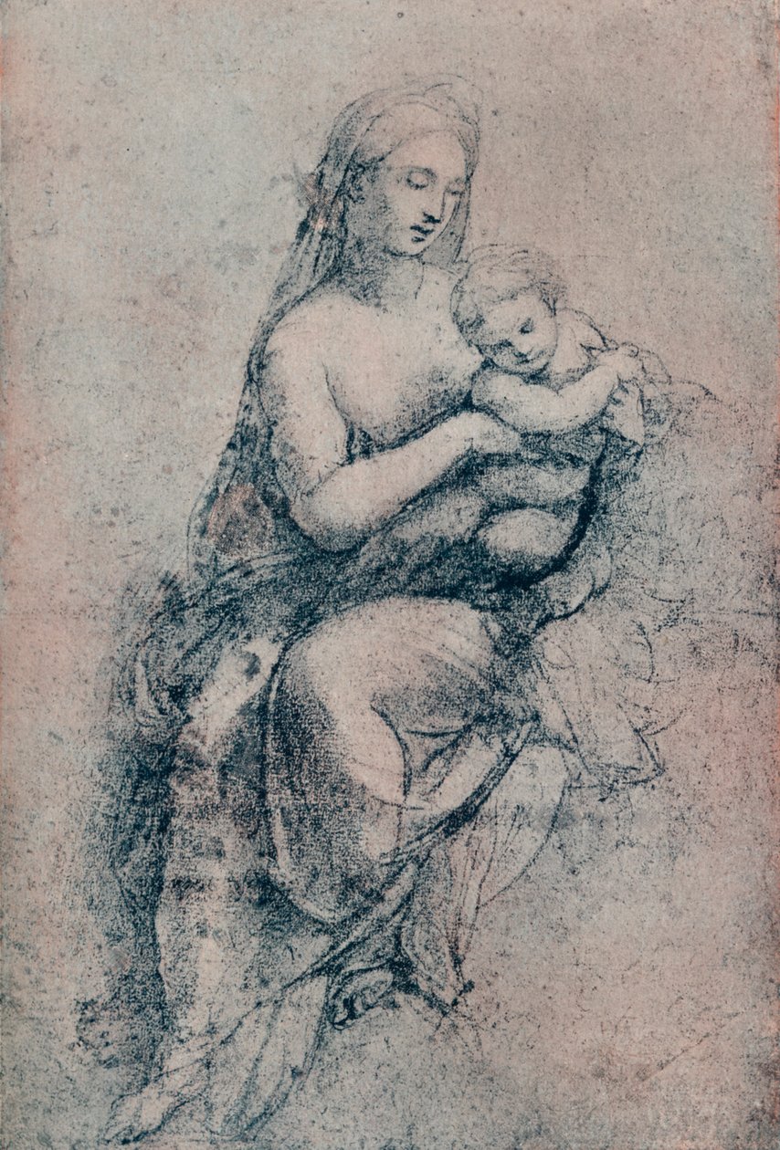 Jomfruen og barnet, studie for Madonna di Foligno, c1511. 1903 af Raffaello Sanzio Raphael