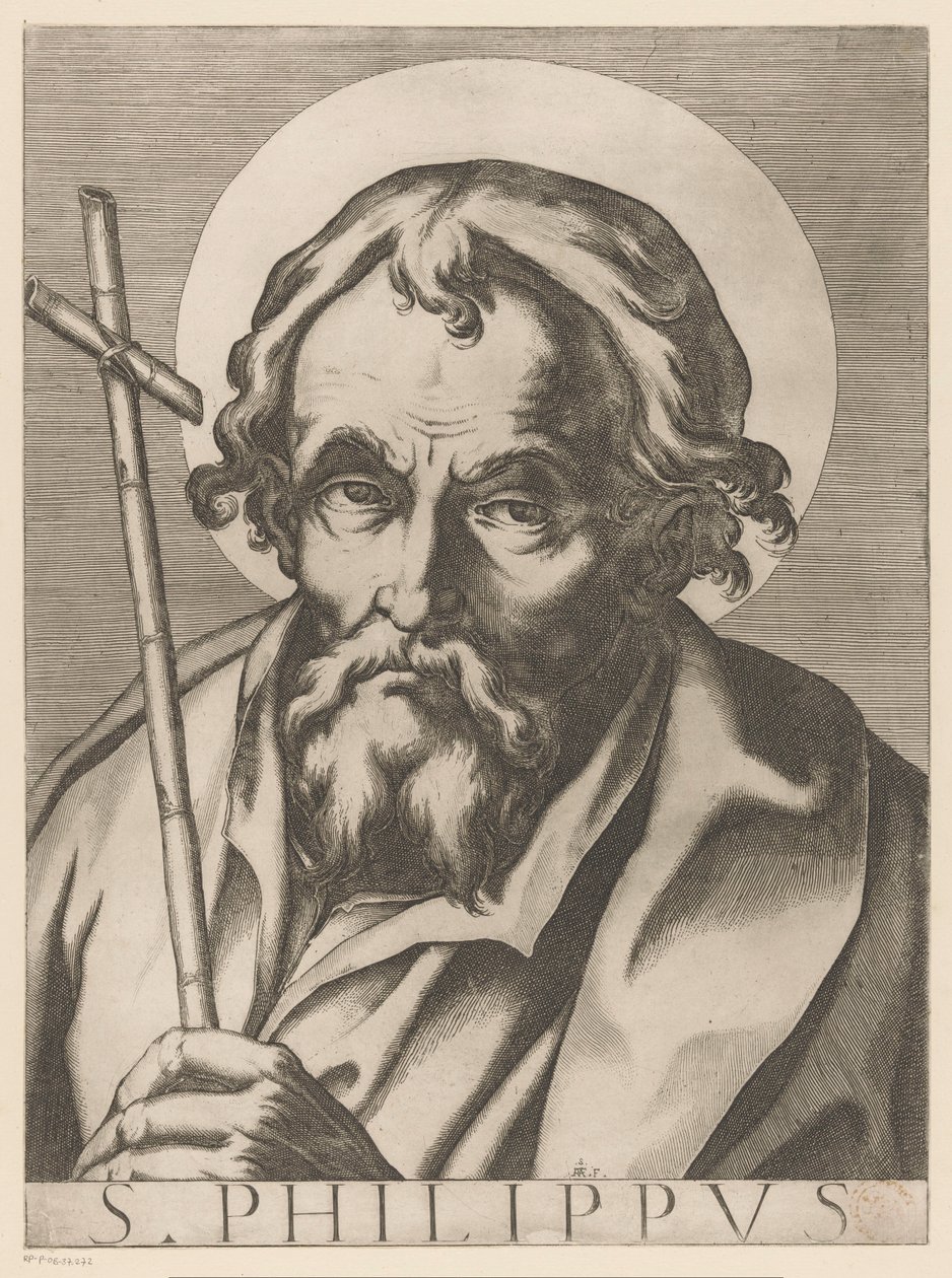 Sankt Filip St. Philip (titel på objekt) Kristus, Maria og de tolv apostelen (serietitel) The Sacred Apostolic College (serietitel) af Raffaello Schiaminossi