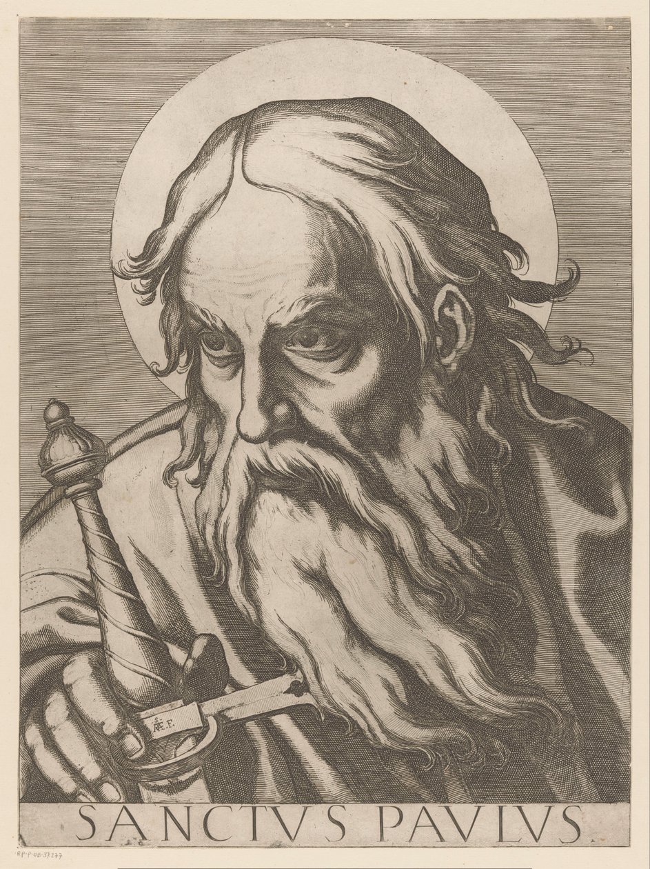 Sankt Paul Saint Paul (titel på objekt) Kristus, Maria og de tolv apostelen (serietitel) The Sacred Apostolic College (serietitel) af Raffaello Schiaminossi