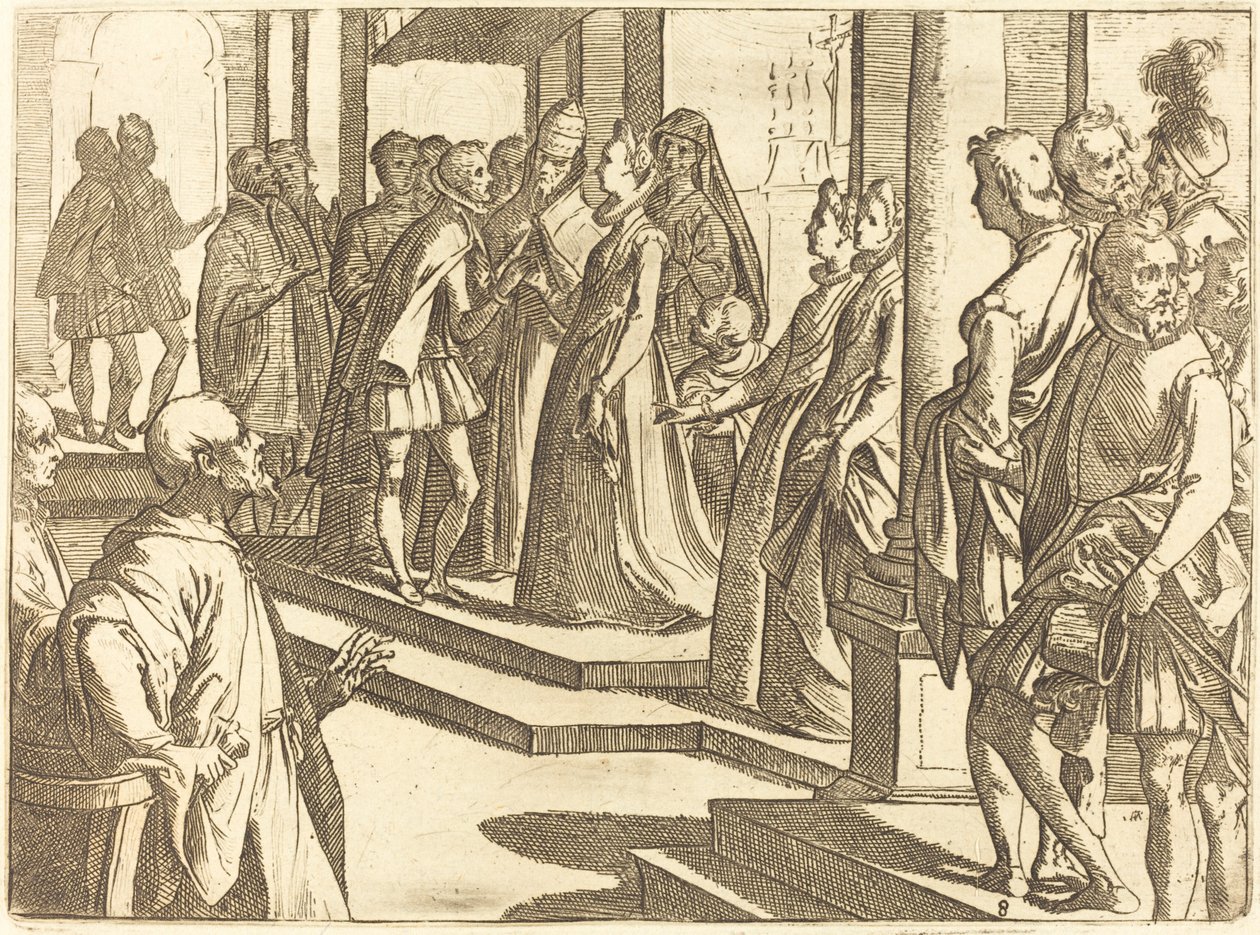 Trolovelsen af Margaret af Østrig til Filip III, konge af Spanien af Raffaello Schiaminossi